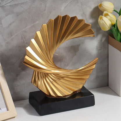 Royeva Half Moon Sculpture-Decorative Art Table Accent