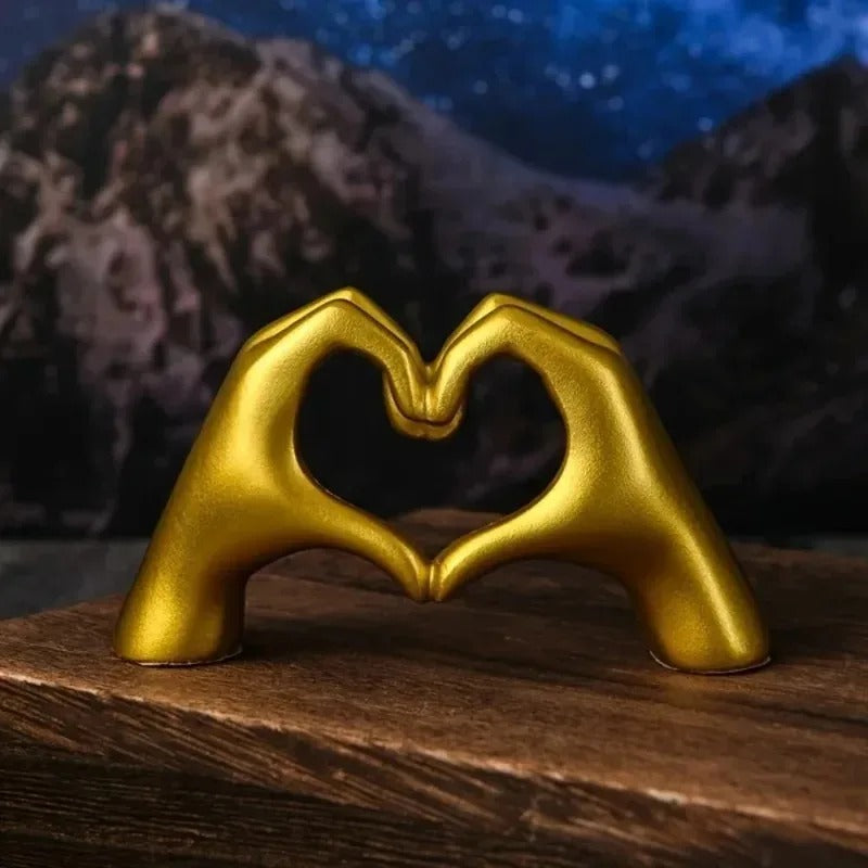 Royelle Heart Hands Sculpture-Hand Carved Love Home Decor