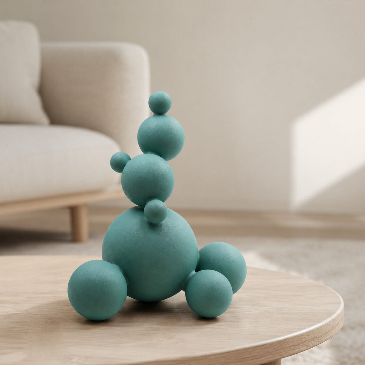 Novara Teal Spheres Abstract Sculpture for Modern Home Decor