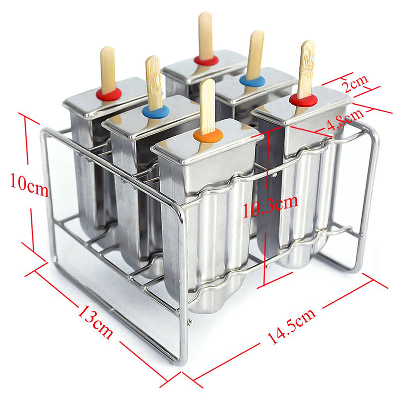Royelle Stainless Steel Ice Pop Molds with Stand - Reusable Freezer Pop Maker