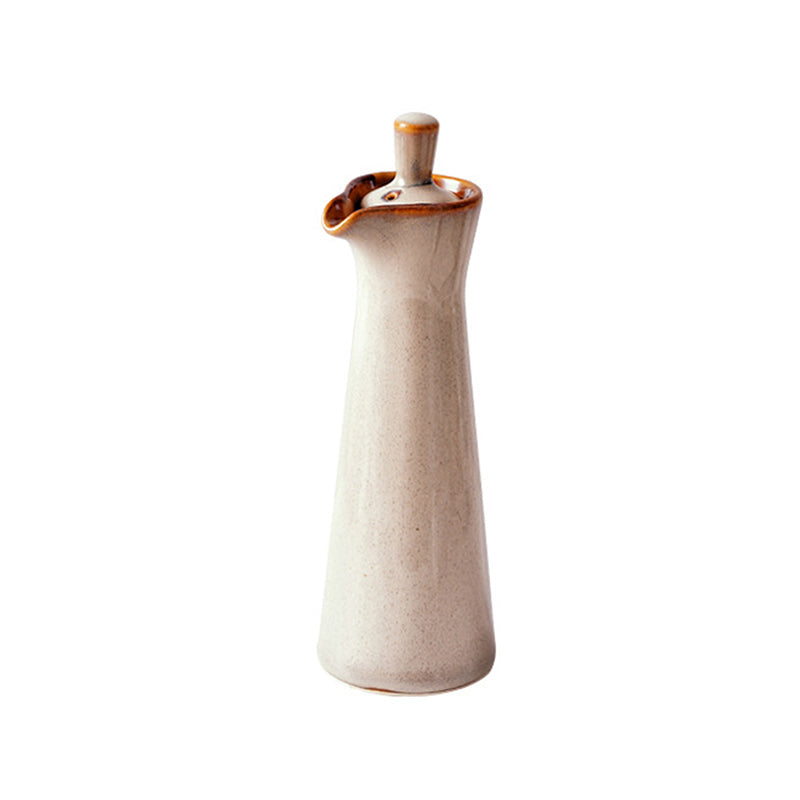 Royora Ceramic Oil & Vinegar Bottle with Spout - Artisanal Glaze Dispenser 15cm Tall