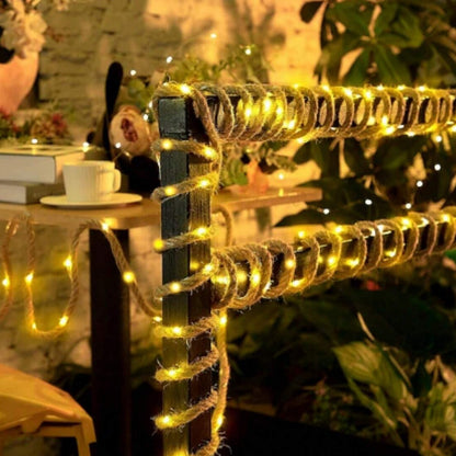 Royeva Solar Hemp Rope Fairy Lights-Outdoor Garden Decor