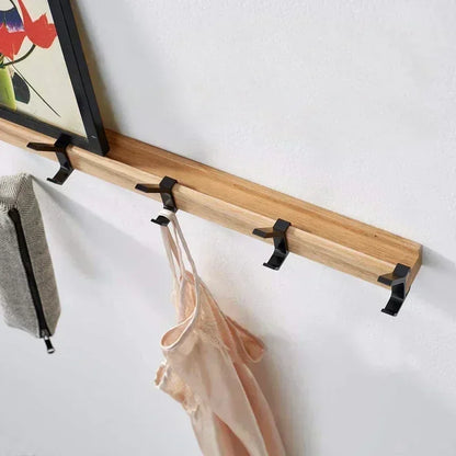 Royeva Wooden Wall Mount Coat Rack With Adjustable Double Hooks-Entryway Organizer