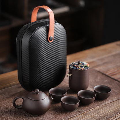 Royora Portable Clay Gongfu Tea Set with Travel Case