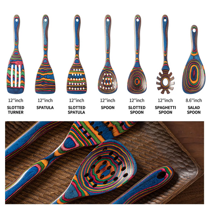 Novara 7-Piece Premium Pakkawood Kitchen Utensil Set