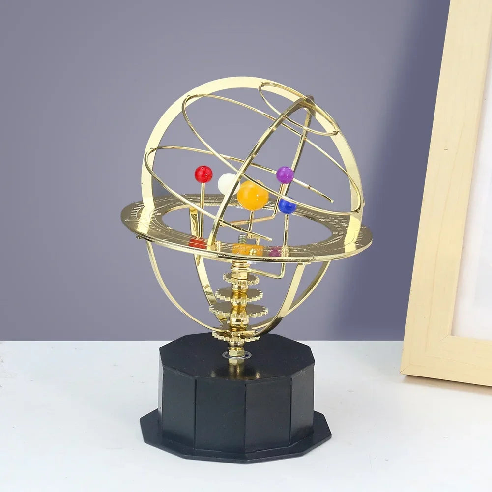 Royeva Brass Solar System Model-Rotating Desktop Display Orrery