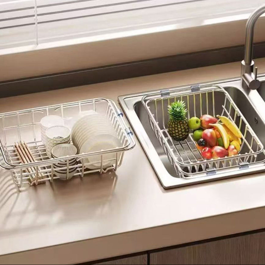 Eloria Expandable Stainless Steel Over-Sink Dish Drying Rack for Kitchen