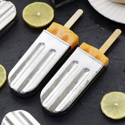 Royelle Stainless Steel Ice Pop Molds with Stand - Reusable Freezer Pop Maker