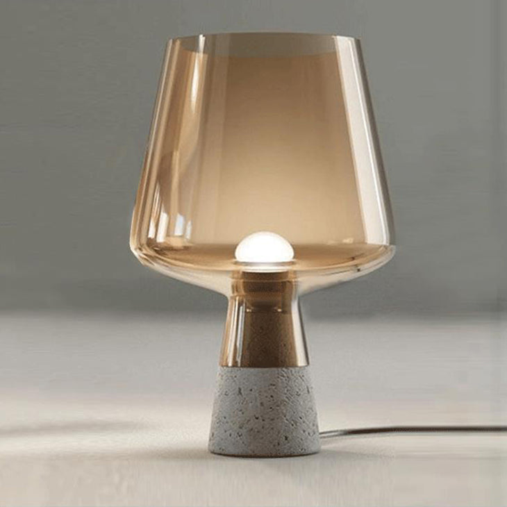 Novara Industrial Concrete Table Lamp With Glass Shade