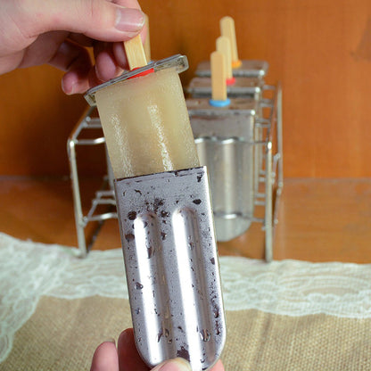 Royelle Stainless Steel Ice Pop Molds with Stand - Reusable Freezer Pop Maker