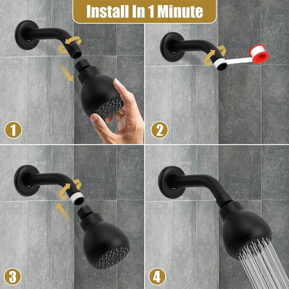 Eloria High Pressure Shower Head with Anti-Clog Nozzles, Chrome Finish G1/2" Brass