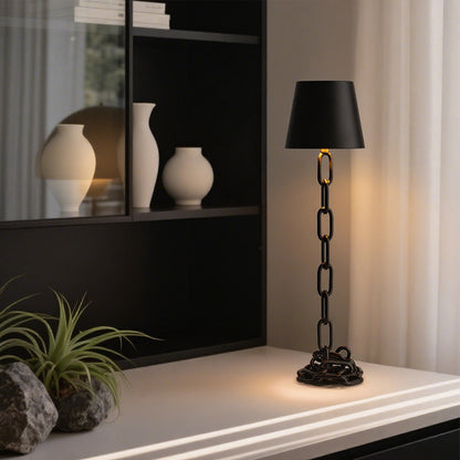 Royelle Cordless LED Chain Link Table Lamp-Touch Dimmable Desk Light