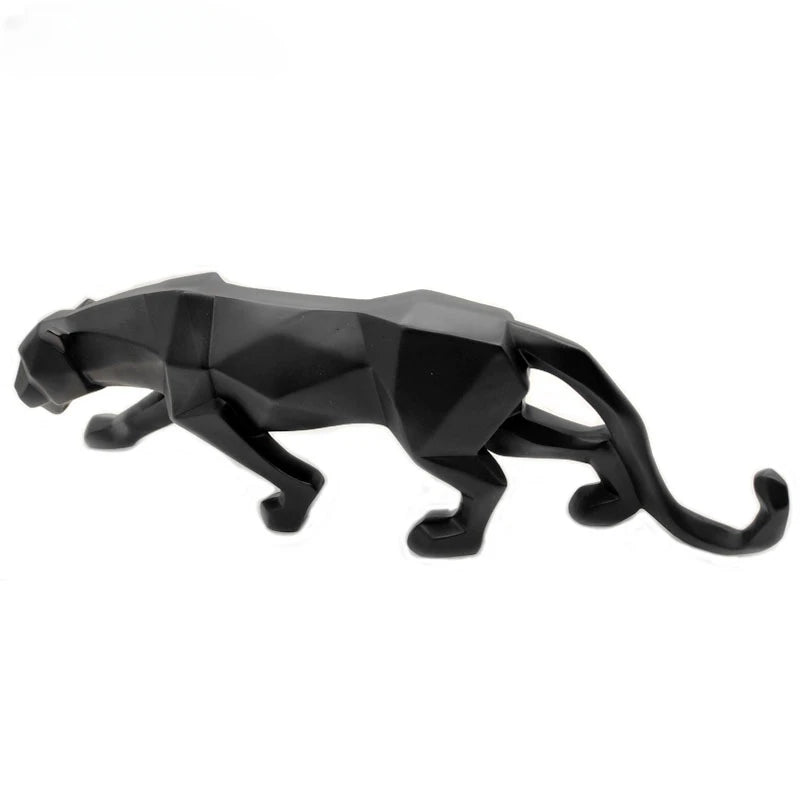 Royora Geometric Panther Statue-Modern Desk Decor Wild Cat Sculpture