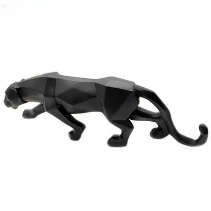 Royora Geometric Panther Statue-Modern Desk Decor Wild Cat Sculpture
