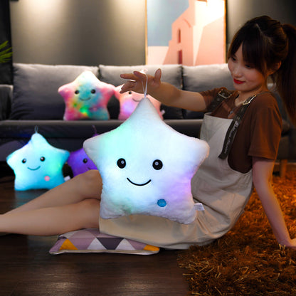 Royelle LED Star Pillow Plush Light-Up Cushion for Kids Nightlight Decor 24cm