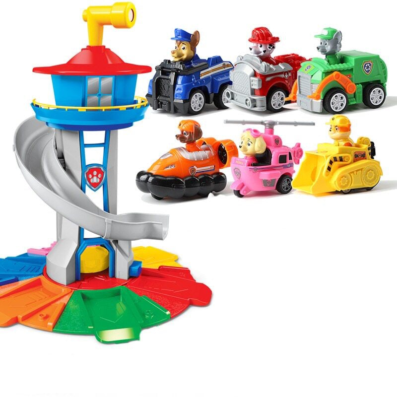 Royelle Spiral Car Track Playset Tower With Rescue Vehicles And Toy Cars