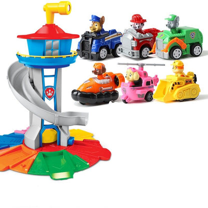 Royelle Spiral Car Track Playset Tower With Rescue Vehicles And Toy Cars