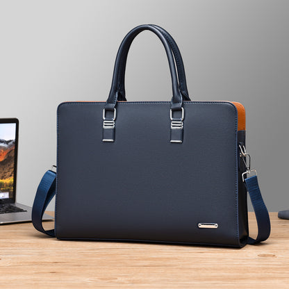 Novara Professional Business Briefcase for Men - Slim Vegan Leather Laptop Bag