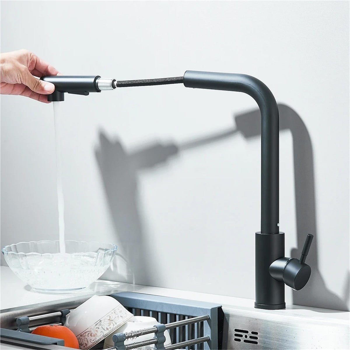 Royora Stainless Steel Pull-Out Kitchen Faucet with Dual Mode Spray & Mixer Tap