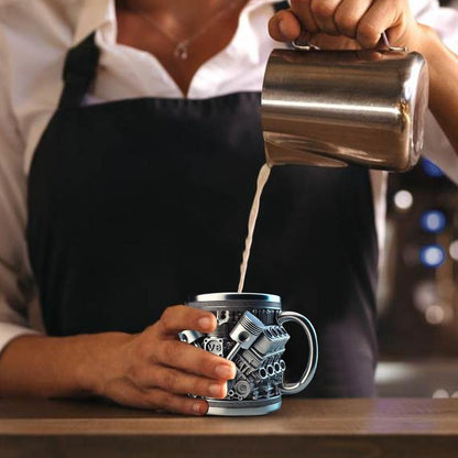 Sovere Engine Style Decorative Metal Mug for Car Lovers - Mechanical Coffee Cup
