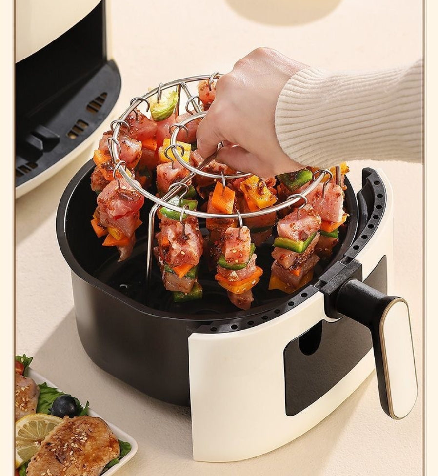 Royelle Stainless Steel Air Fryer Skewer Rack Round Kebab Holder