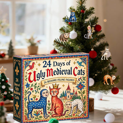 Royora Ugly Medieval Cats Advent Calendar 24 Day Holiday Countdown Figurine Set
