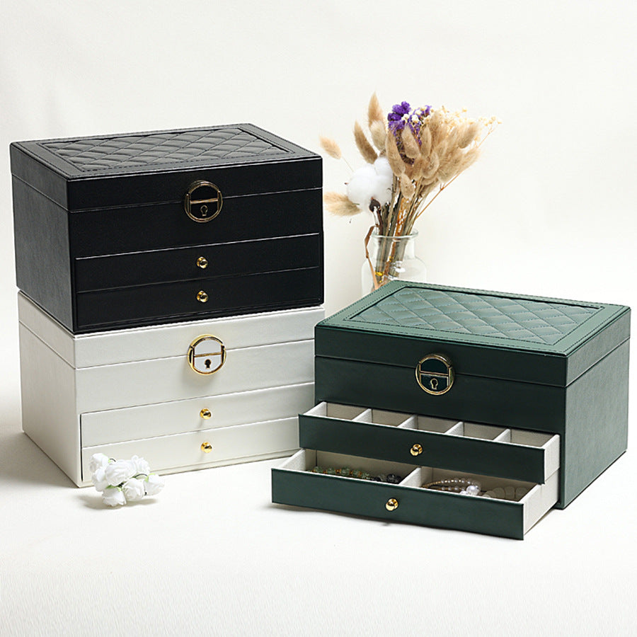 Luxoria Multilayer Leather Jewelry Box for Women - Elegant Jewelry Organizer