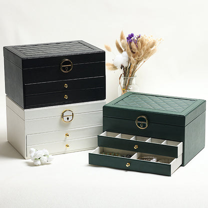 Luxoria Multilayer Leather Jewelry Box for Women - Elegant Jewelry Organizer