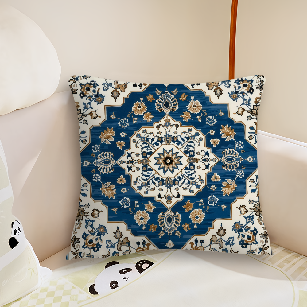 Novara Baroque Bohemian Throw Pillow Covers - 4-Piece Decorative Accent Set