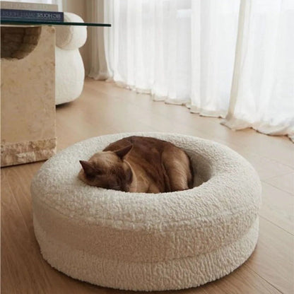 Royora Orthopedic Round Dog Bed with Faux-Fur, Anti-Slip Base, Removable Washable Cover