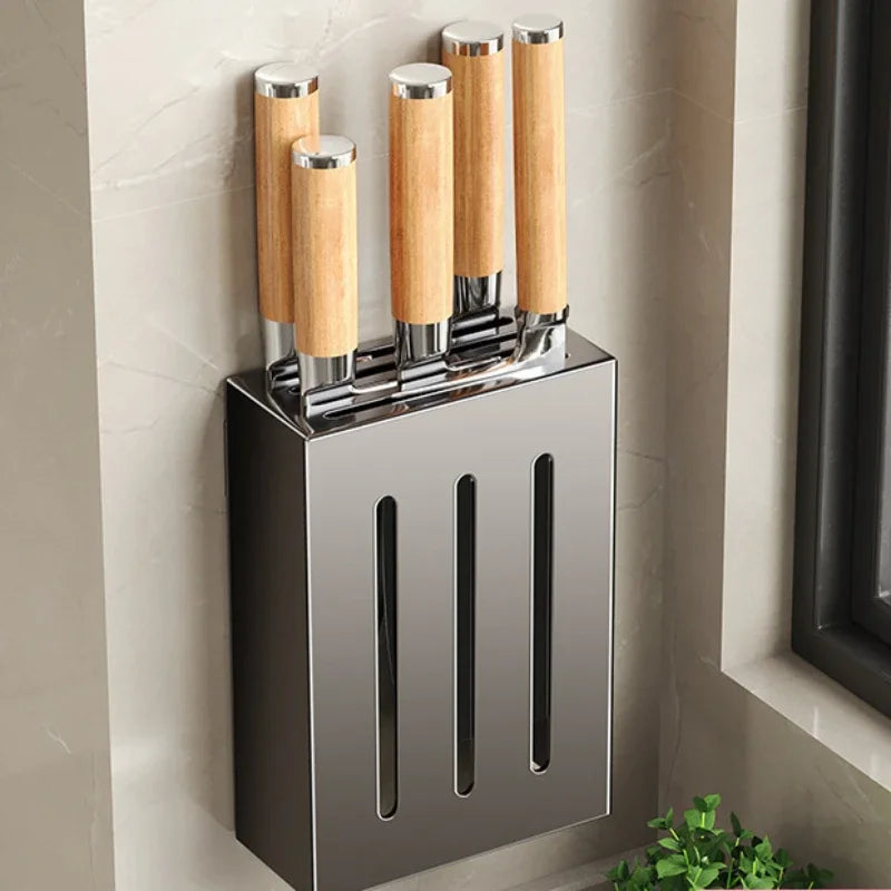 Royeva Magnetic Knife Holder for Kitchen Wall- Adhesive No-Drill  Knife Storage Rack