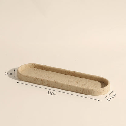 Royeva Sandstone Decorative Tray-Minimalist Bathroom Vanity Accent