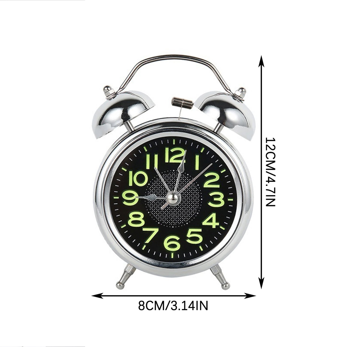 Royora Retro Twin Bell Alarm Clock for Heavy Sleepers, Silent Glow Dial & Nightlight