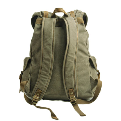 Royelle Military Canvas Backpack-Rugged Travel Rucksack
