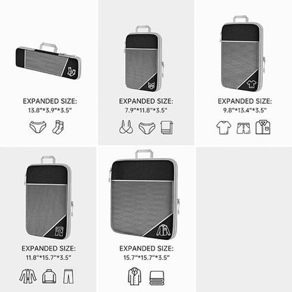 Eloria 5-Piece Compression Packing Cubes for Travel Luggage Organizer