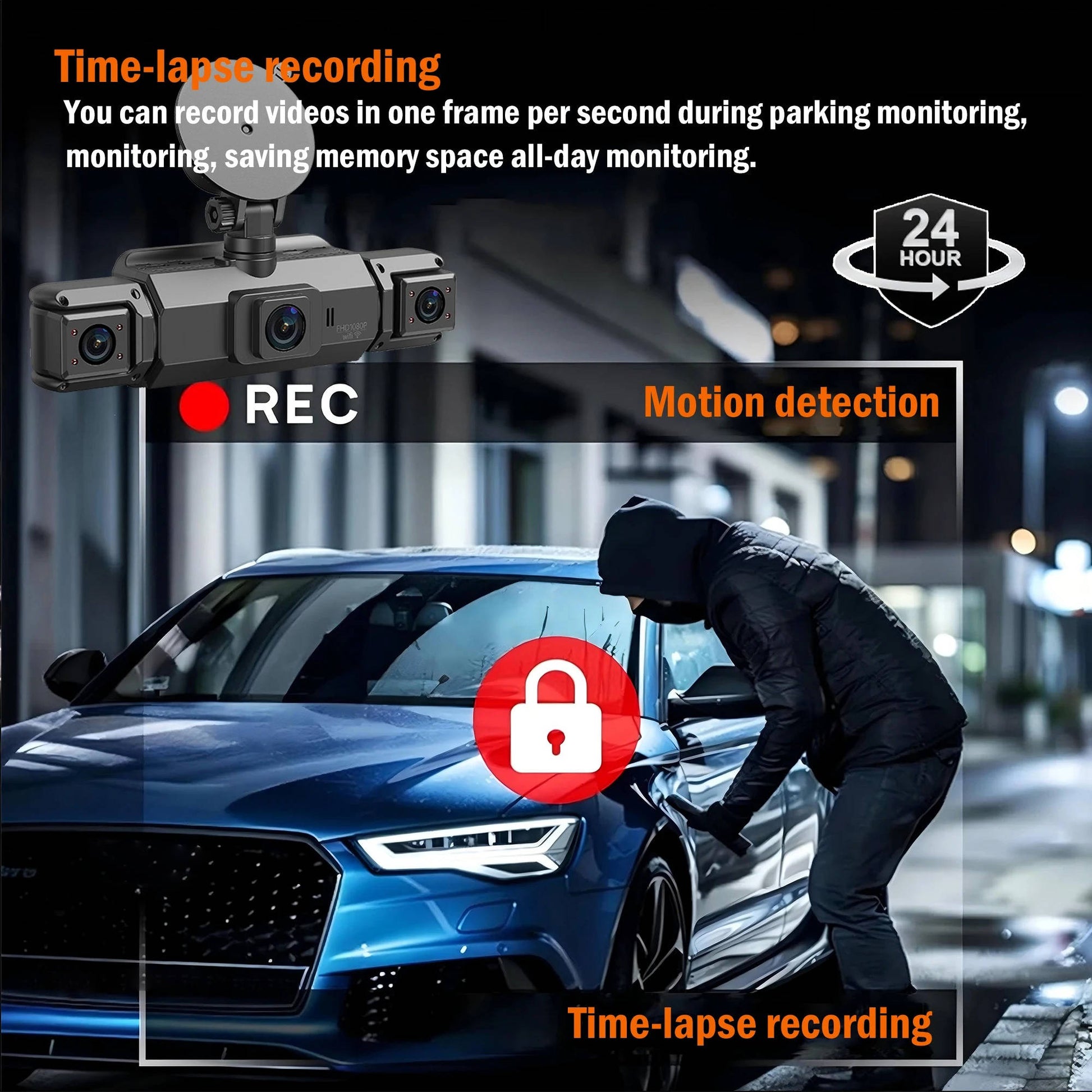 4-Camera Dash Cam System | 1920P Front | 720P Side & Rear | Night Vision | WiFi | Up To 32GB 7