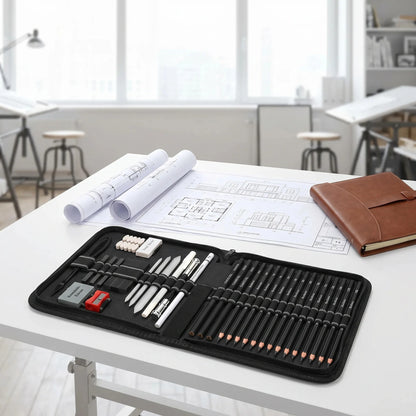 42-68PCS Professional Drawing Kit Graphite & Charcoal Sketch Set with Sketchbook 2