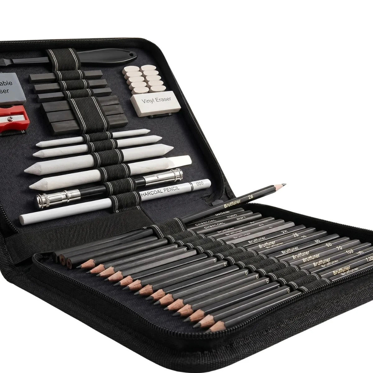 42-68PCS Professional Drawing Kit Graphite & Charcoal Sketch Set with Sketchbook 3