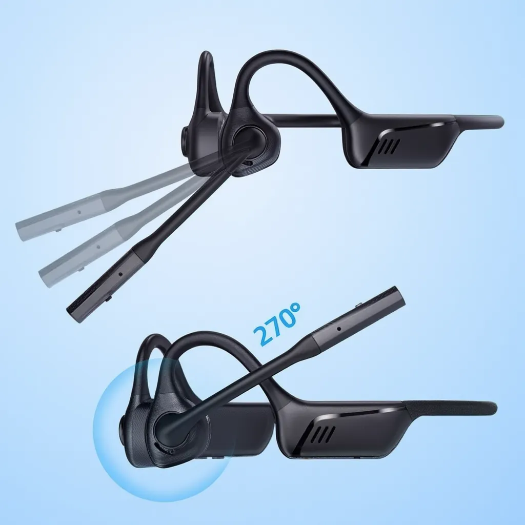 Royeva Open Ear Bluetooth Headphones With Boom Mic And Low Latency