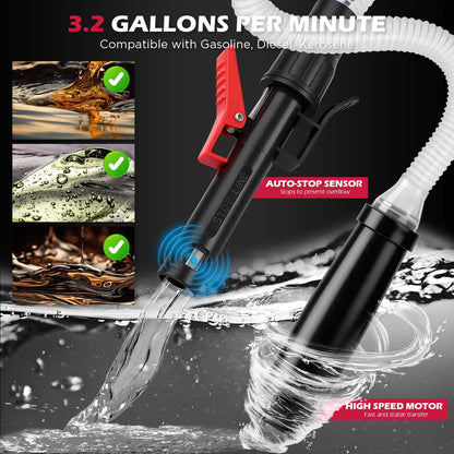Royeva Battery Powered Fuel Transfer Pump With Auto Stop Sensor
