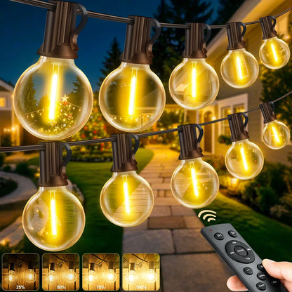 Royeva Outdoor String Lights-G40 Shatterproof Patio Lights With Remote