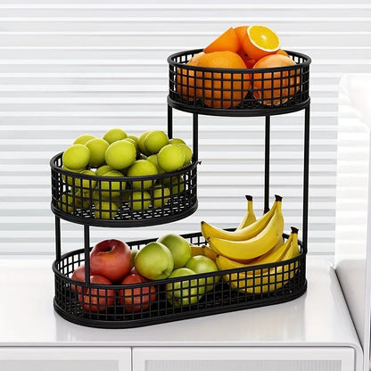 Royelle Gold 3-Tier Kitchen Counter Organizer-Fruit Basket Stand