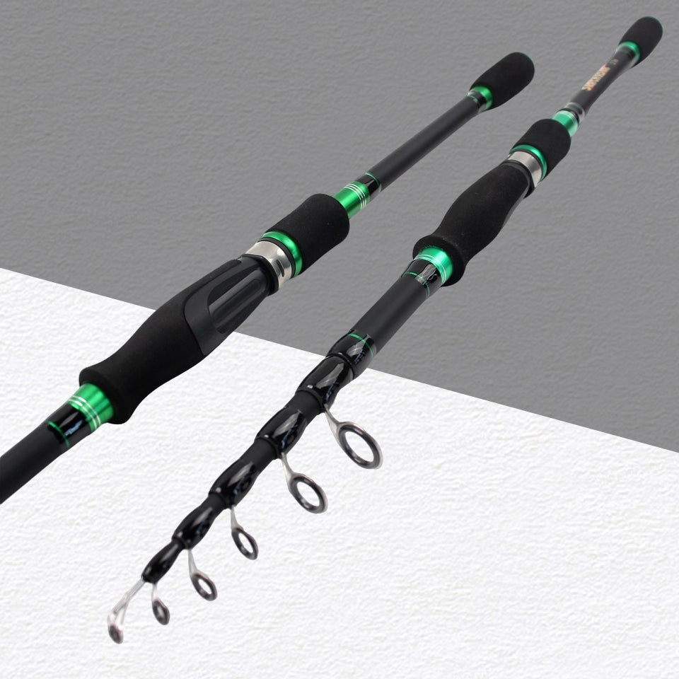 Novara Portable Carbon Fiber Baitcasting Fishing Rod And Reel Combo