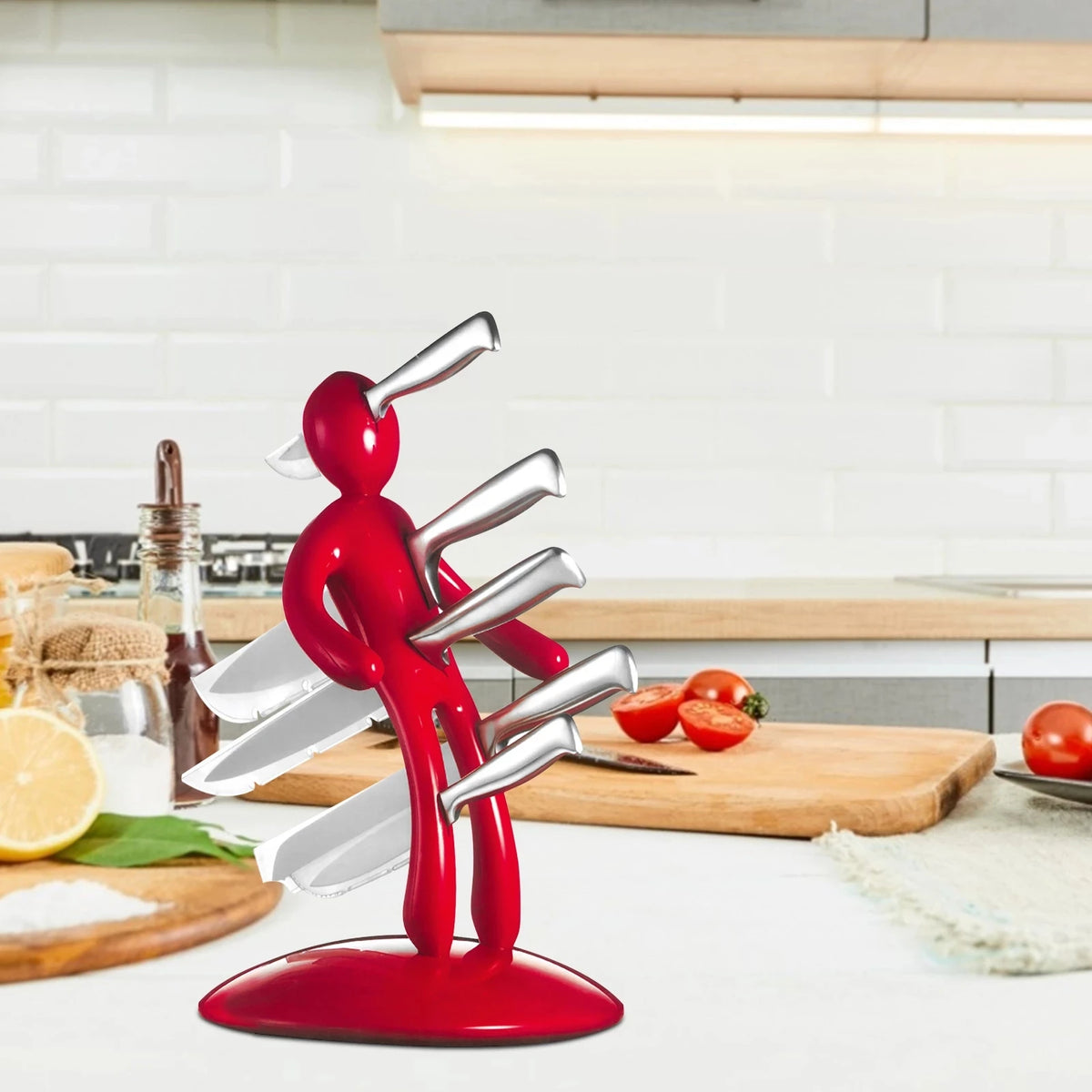 Royeva Modern Artistic Knife Holder Block For Kitchen Countertop Storage