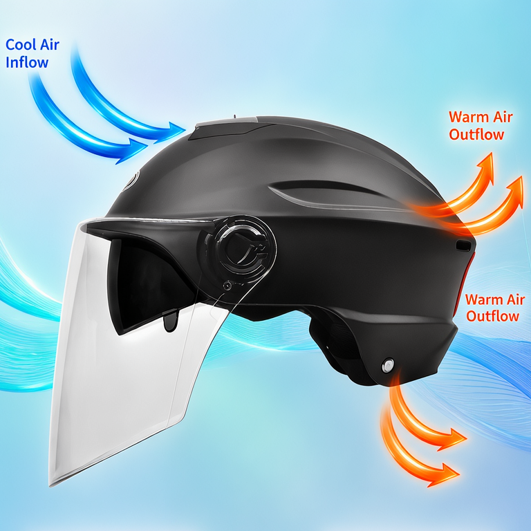 Royeva Lightweight Open Face Electric Scooter Helmet For Urban Riding