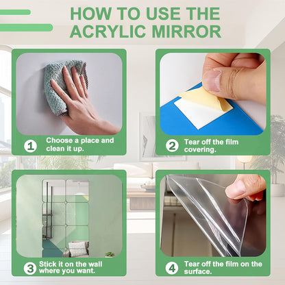 Royelle Flexible Self Adhesive Mirror Sheet Cut To Fit Wall Panel