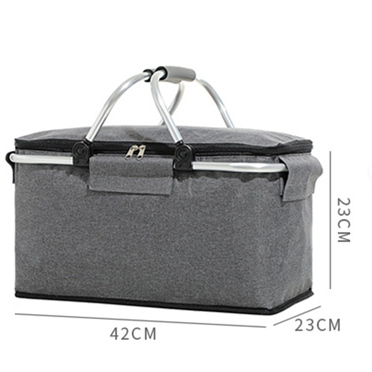Royelle Foldable Insulated Picnic Basket-18L Portable Cooler Bag Black