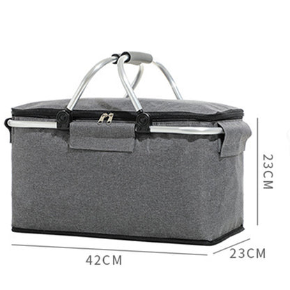 Royelle Foldable Insulated Picnic Basket-18L Portable Cooler Bag Black