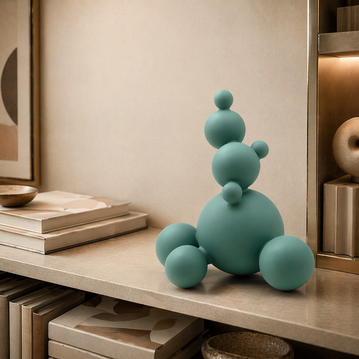 Novara Teal Spheres Abstract Sculpture for Modern Home Decor