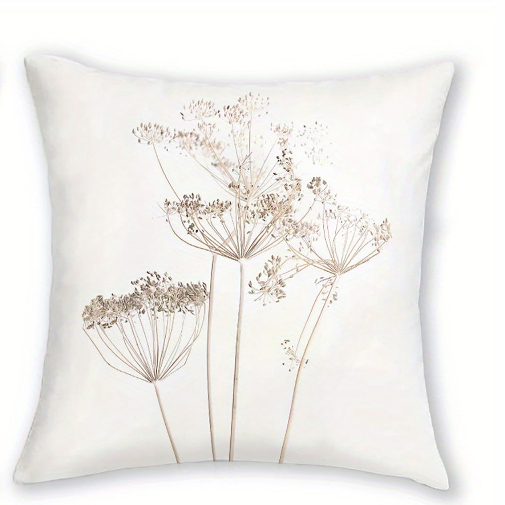 Royelle Botanical Print Throw Pillow Covers - 4 Pack Decorative Farmhouse Cushion Cases